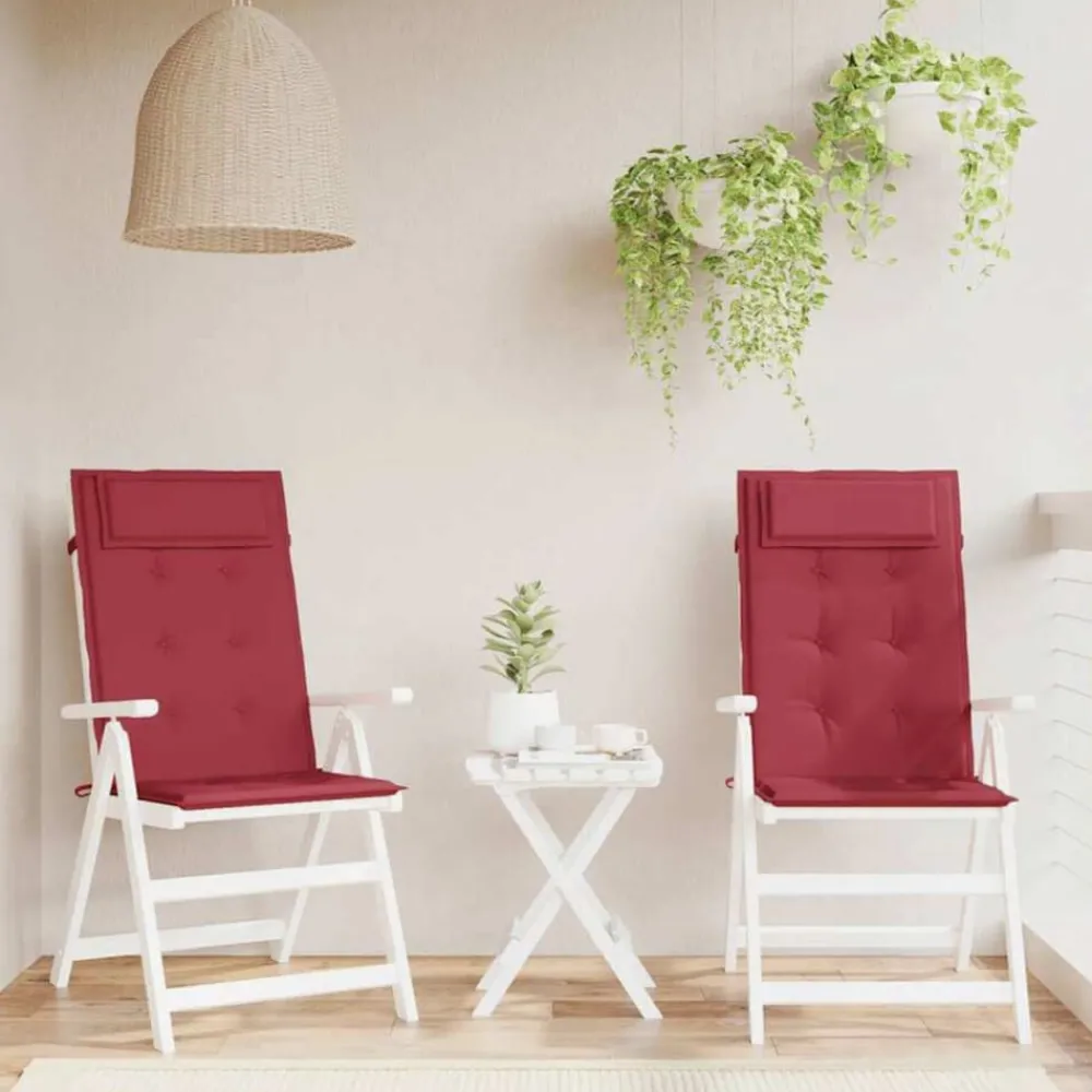 Décorations-vidaXL Coussins de chaise à dossier haut lot de 2 Rouge bordeaux