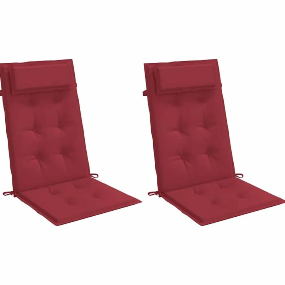 Décorations-vidaXL Coussins de chaise à dossier haut lot de 2 Rouge bordeaux