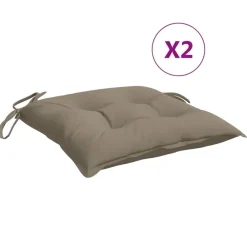 Décorations-vidaXL Coussins de chaise lot de 2 40x40x7 cm tissu oxford Taupe