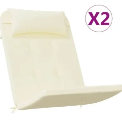 vidaXL Coussins de chaise adirondack lot de 2 crème tissu oxford