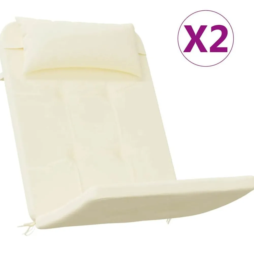 vidaXL Coussins de chaise adirondack lot de 2 crème tissu oxford
