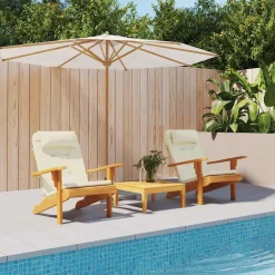 vidaXL Coussins de chaise adirondack lot de 2 crème tissu oxford