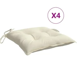 Décorations-vidaXL Coussins de chaise lot de 4 blanc crème 40x40x7 cm tissu oxford Crème