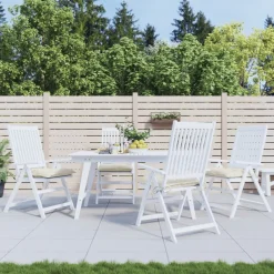 Décorations-vidaXL Coussins de chaise lot de 4 blanc crème 40x40x7 cm tissu oxford Cr&egrave;me