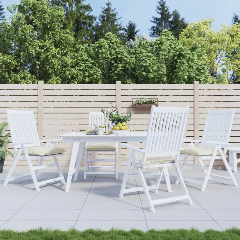 Décorations-vidaXL Coussins de chaise lot de 4 blanc crème 40x40x7 cm tissu oxford Crème