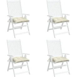 Décorations-vidaXL Coussins de chaise lot de 4 blanc crème 40x40x7 cm tissu oxford Crème