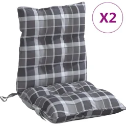 vidaXL Coussins de chaise à dossier bas lot de 2