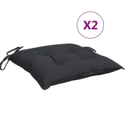 Décorations-vidaXL Coussins de chaise lot de 2 40x40x7 cm tissu oxford Noir