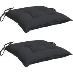 Décorations-vidaXL Coussins de chaise lot de 2 40x40x7 cm tissu oxford Noir