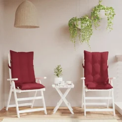 vidaXL Coussins de chaise à dossier haut lot de 2