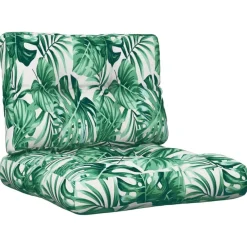 Décorations-vidaXL Coussins de palette lot de 2 s tissu Motif de feuille