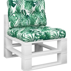 Décorations-vidaXL Coussins de palette lot de 2 s tissu Motif de feuille