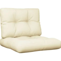 Décorations-vidaXL Coussins de palette lot de 2 crème tissu Crème
