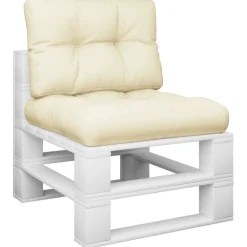 Décorations-vidaXL Coussins de palette lot de 2 crème tissu Crème