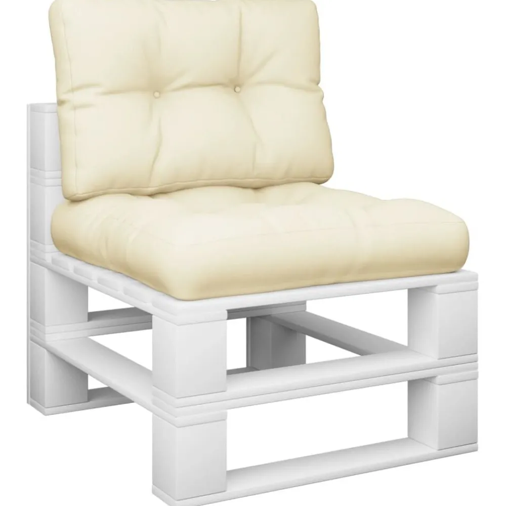 Décorations-vidaXL Coussins de palette lot de 2 crème tissu Crème