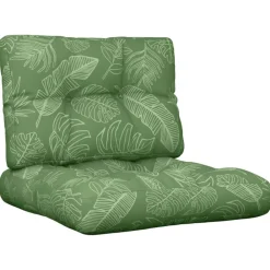 Décorations-vidaXL Coussins de palette lot de 2 motif de feuilles tissu Design &agrave; feuille