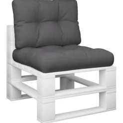 Décorations-vidaXL Coussins de palette lot de 2 tissu Anthracite