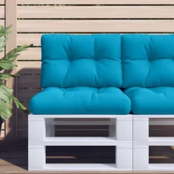 Décorations-vidaXL Coussins de palette lot de 2 tissu Bleu