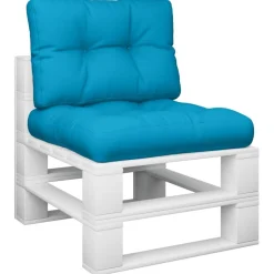 Décorations-vidaXL Coussins de palette lot de 2 tissu Bleu