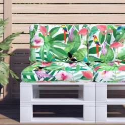 Décorations-vidaXL Coussins de palette lot de 2 tissu Multicolore