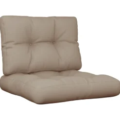 Décorations-vidaXL Coussins de palette lot de 2 tissu Taupe