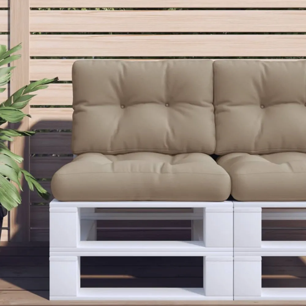 Décorations-vidaXL Coussins de palette lot de 2 tissu Taupe