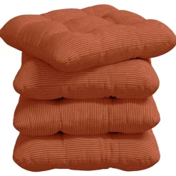 Décorations-vidaXL Coussins de siège 4 pcs 40 x 40 cm Rouge orange