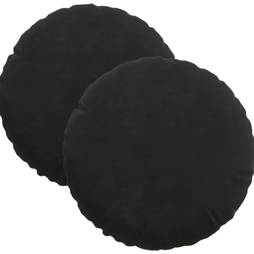 vidaXL Coussins de siège 2 pcs Ø30 x 13 cm Velours