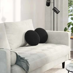 vidaXL Coussins de siège 2 pcs Ø30 x 13 cm Velours