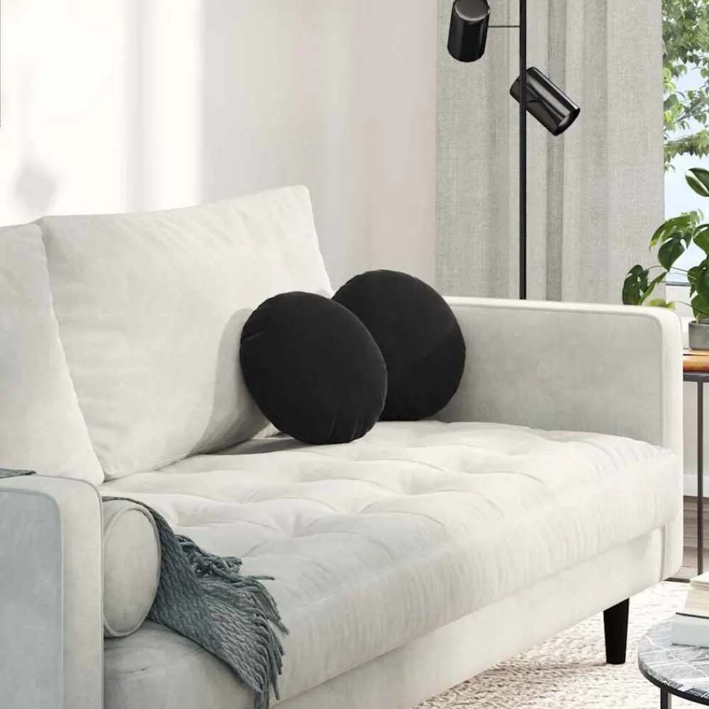 vidaXL Coussins de siège 2 pcs Ø30 x 13 cm Velours
