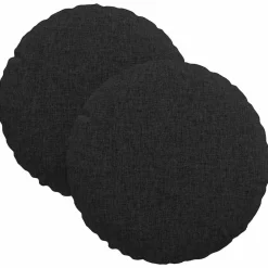 Décorations-vidaXL Coussins de siège 2 pcs Ø30 x 13 cm tissu Noir