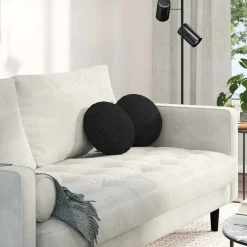 Décorations-vidaXL Coussins de siège 2 pcs Ø30 x 13 cm tissu Noir