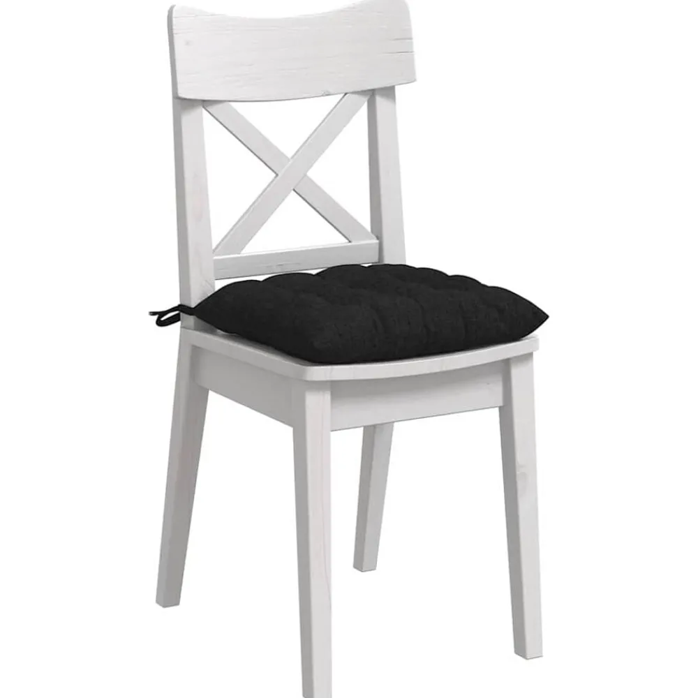 Décorations-vidaXL Coussins de siège 4 pcs 40 x 40 x 6 cm tissu Noir