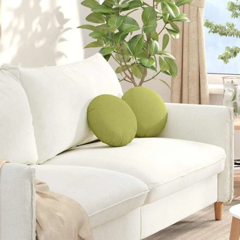 vidaXL Coussins de siège 2 pcs Ø30 x 13 cm tissu