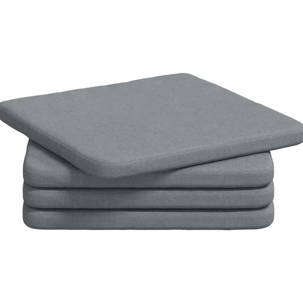 Décorations-vidaXL Coussins de siège 4 pcs 40 x 40 x 3 cm tissu Gris clair