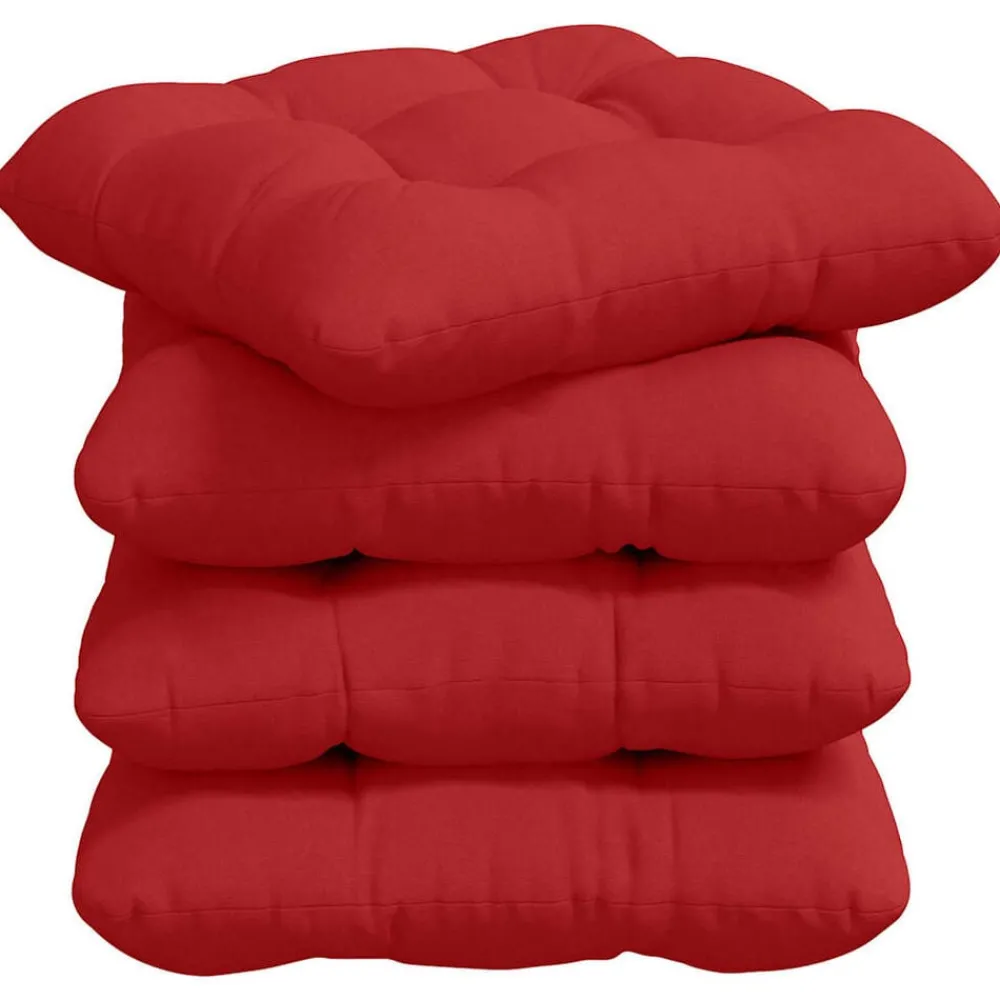 Décorations-vidaXL Coussins de siège 4 pcs 40 x 40 x 12 cm tissu Rouge