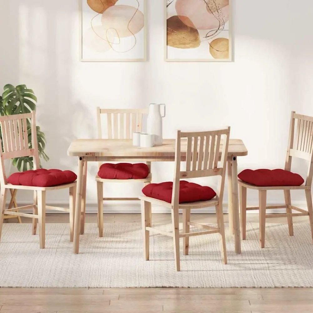 Décorations-vidaXL Coussins de siège 4 pcs 40 x 40 x 12 cm tissu Rouge