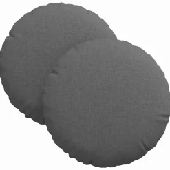 Décorations-vidaXL Coussins de siège 2 pcs Ø30 x 13 cm tissu Gris foncé