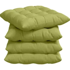 Décorations-vidaXL Coussins de siège 4 pcs 40 x 40 x 6 cm tissu Vert clair