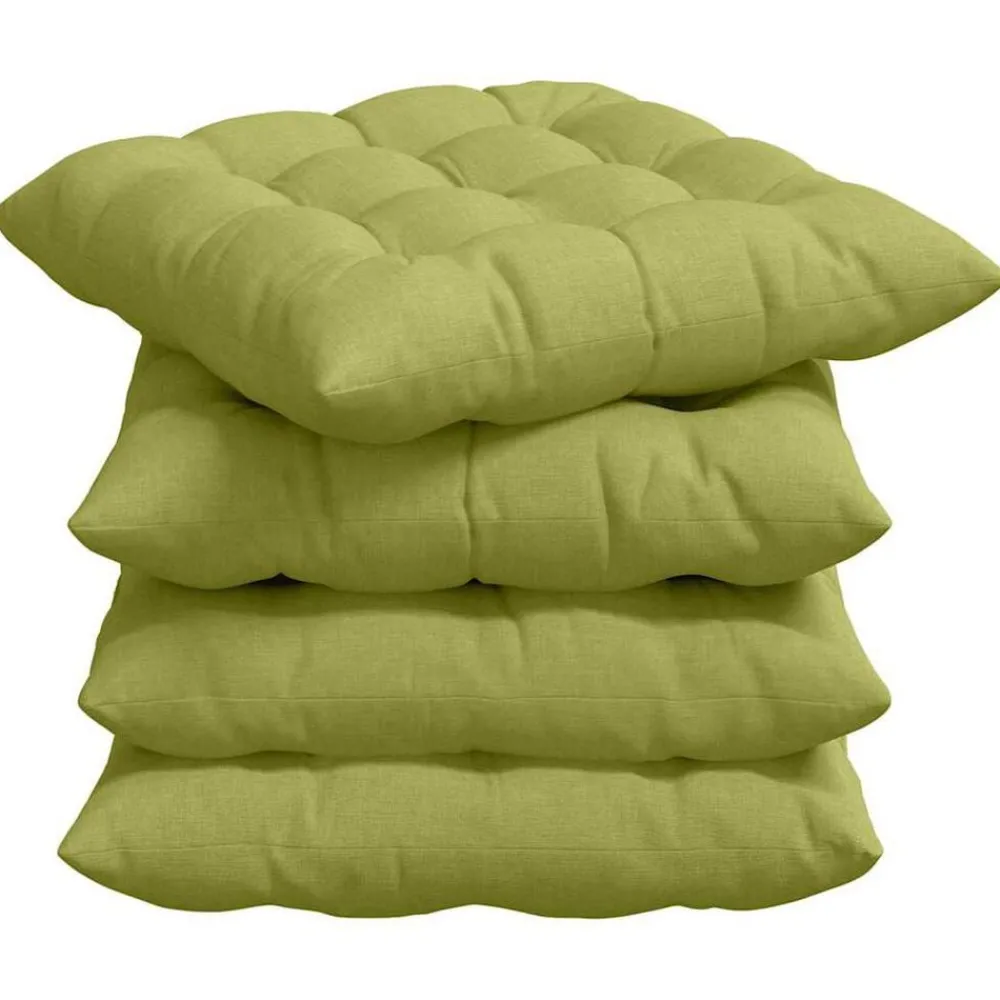 Décorations-vidaXL Coussins de siège 4 pcs 40 x 40 x 6 cm tissu Vert clair