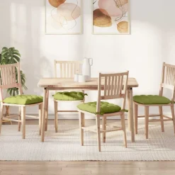 Décorations-vidaXL Coussins de siège 4 pcs 40 x 40 x 6 cm tissu Vert clair