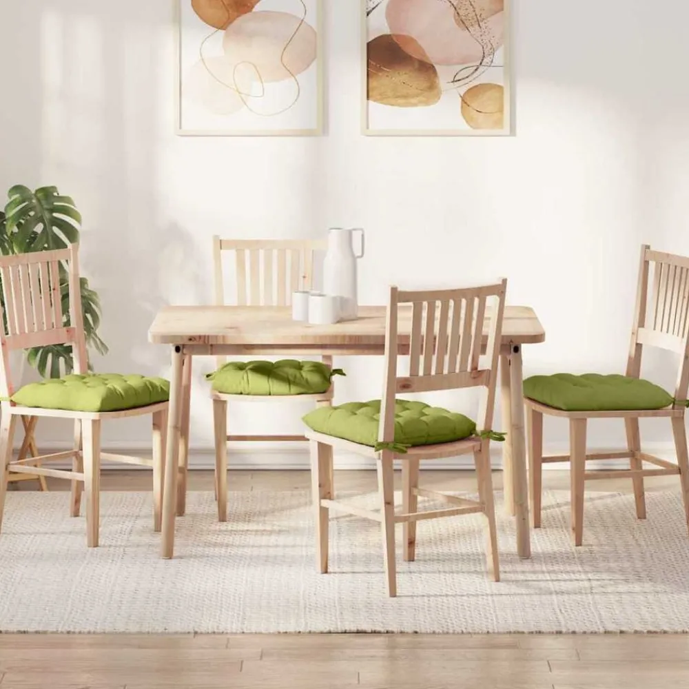 Décorations-vidaXL Coussins de siège 4 pcs 40 x 40 x 6 cm tissu Vert clair