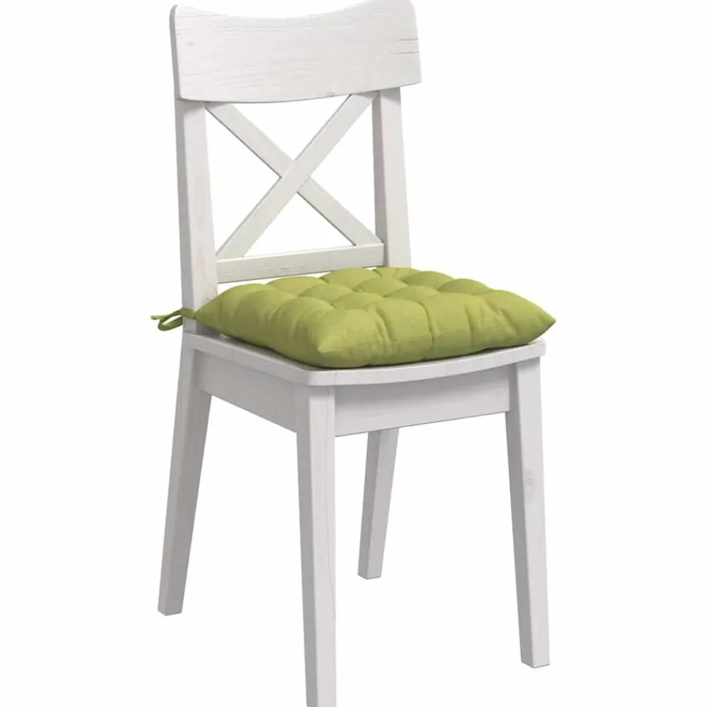 Décorations-vidaXL Coussins de siège 4 pcs 40 x 40 x 6 cm tissu Vert clair