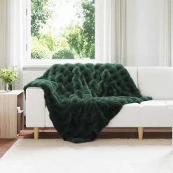 vidaXL Couverture antidérapante en fausse de lapin Olite