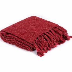 Linge-vidaXL Couverture 220 x 250 cm Polyester Bordeaux