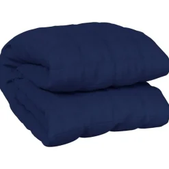 Linge-vidaXL Couverture lestée 150x200 cm 7 kg Tissu Bleu