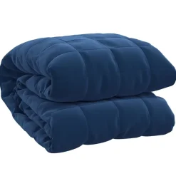Linge-vidaXL Couverture lestée 120x180 cm 5 kg Tissu Bleu