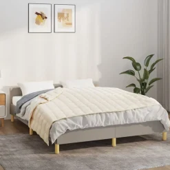 Linge-vidaXL Couverture lestée Crème clair 150x200 cm 11 kg Tissu Cr&egrave;me