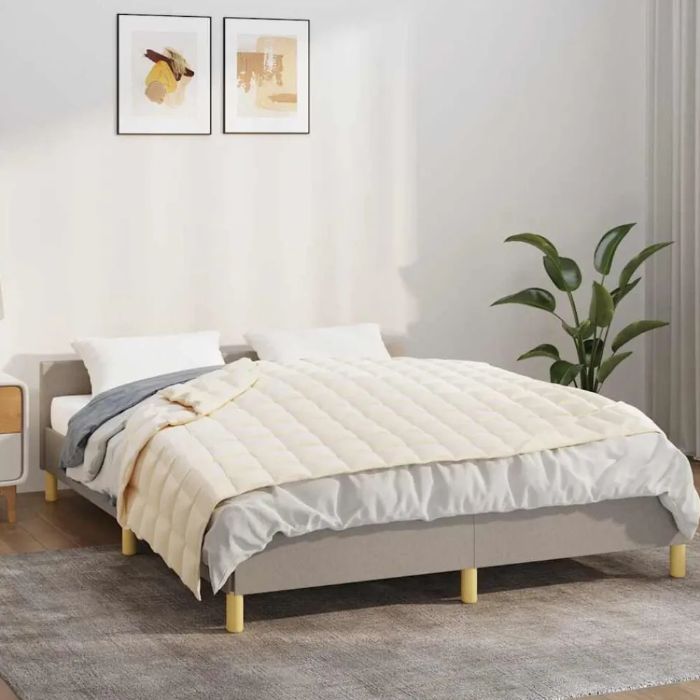 Linge-vidaXL Couverture lestée Crème clair 138x200 cm 10 kg Tissu Crème