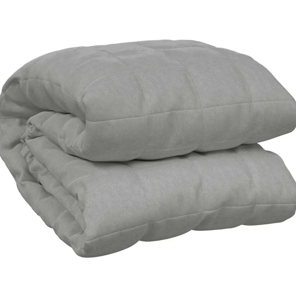 Linge-vidaXL Couverture lestée 200x200 cm 13 kg Tissu Gris